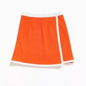 Urban Outfitters Orange Mini Skirt with White Accents
